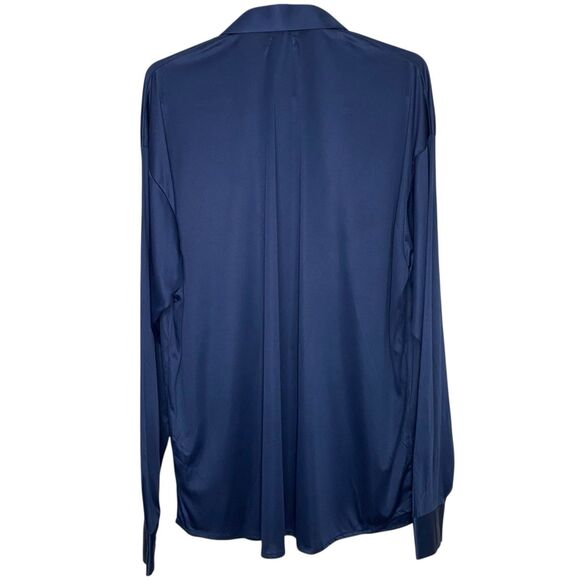 Collars & Co Polo Shirt Mens 3XL Blue Long Sleeve Preppy Point Dress Collar NEW - Picture 2 of 8